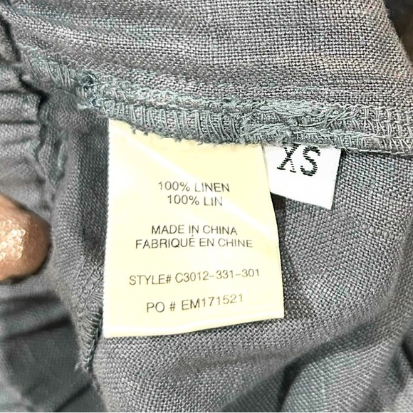 {Anthropologie | cloth & stone} Gray Linen Wide-Leg Crop Pants - Picture 8 of 10